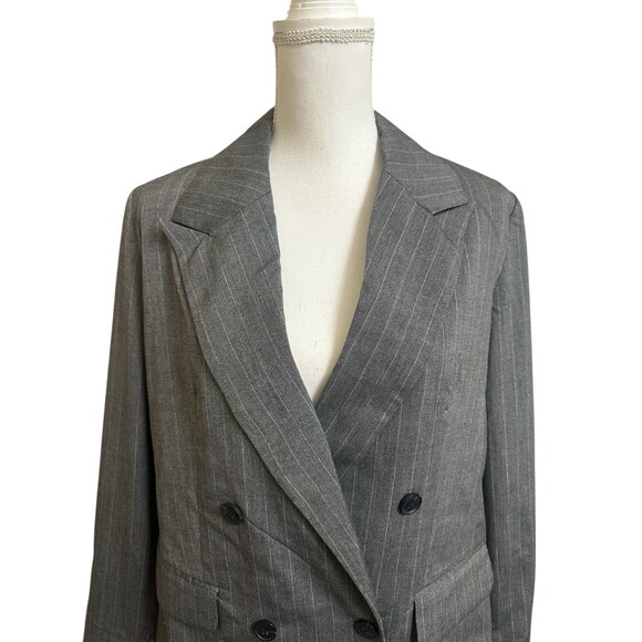 NWT A New Day Women's M Double Breasted Blazer Grey Stripe NEW $40 - Picture 5 of 10